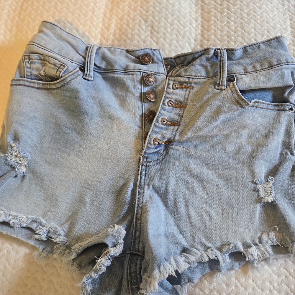 Rewash Blue Jean Shorts with Distressed Details